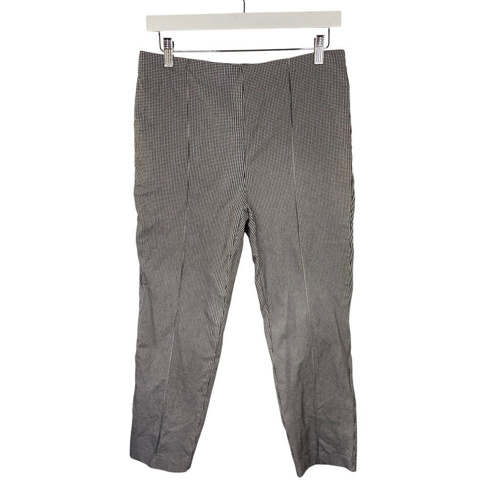 Massimo Fabbro Italy Houndstooth Stretch Ankle Pants Black‎ White Womens Size 8